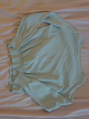 ICONE Mint Green 100% Cotton Boat Neck Sweater Size L